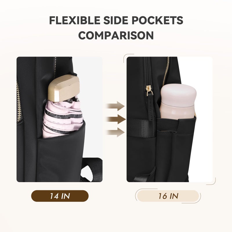 GOLF QUALITY Laptop Backpack for Women Travel Work Commute Casual Daypack Backpack Purse Computer Bags Fit 16 Inch Notebook (Black) - Image 5