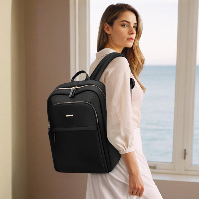 GOLF QUALITY Laptop Backpack for Women Travel Work Commute Casual Daypack Backpack Purse Computer Bags Fit 16 Inch Notebook (Black) - Image 2