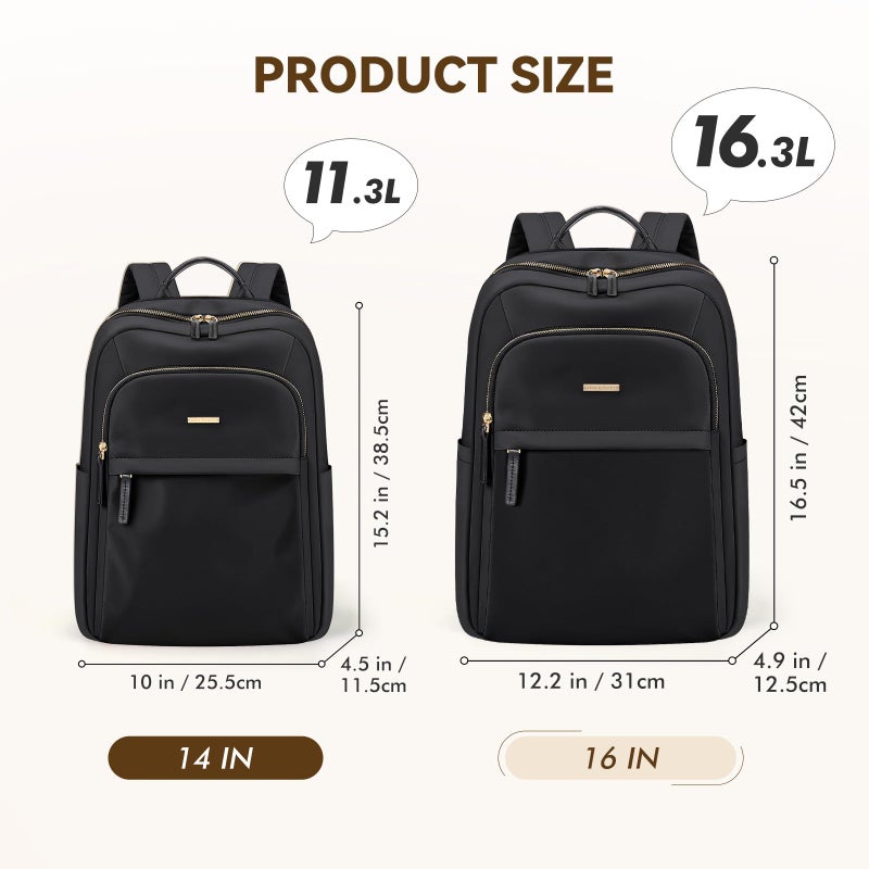 GOLF QUALITY Laptop Backpack for Women Travel Work Commute Casual Daypack Backpack Purse Computer Bags Fit 16 Inch Notebook (Black) - Image 3