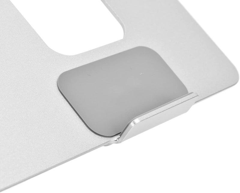 Laptop Stand Portable Aluminum Alloy Notebook Riser Silver, Foldable Computer Cooling Holder - Height Adjustable, Heat Dissipation, Ergonomic Design for PC Laptop - Image 4