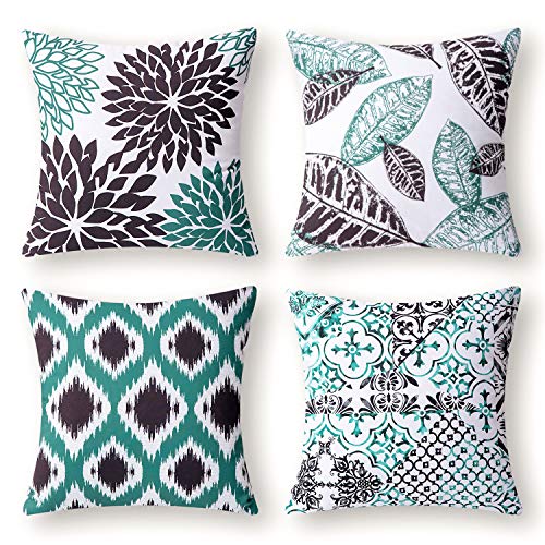 PHANTOSCOPE New Living Series Decorative Throw Pillow Case Cushion Cover Black 18 x 18 Set of 4