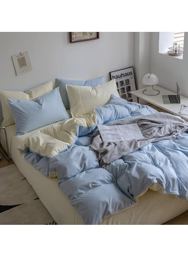 الرائد طقم غطاء لحاف قابل للانعكاس بحجم كينج طقم مغطيات 6 قطع 220x240 سم قماش قطني ناعم متين نمط متعدد الاستخدامات يتضمن 1 شرشف مطاطي 200x20025 سم 4 أكياس وسادات - Image 4