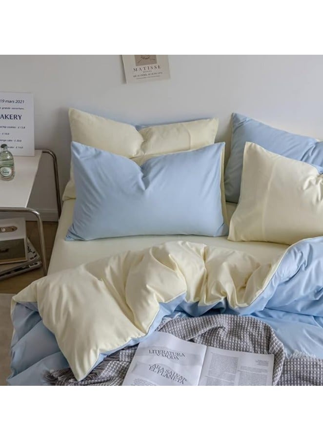 الرائد طقم غطاء لحاف قابل للانعكاس بحجم كينج طقم مغطيات 6 قطع 220x240 سم قماش قطني ناعم متين نمط متعدد الاستخدامات يتضمن 1 شرشف مطاطي 200x20025 سم 4 أكياس وسادات - Image 3