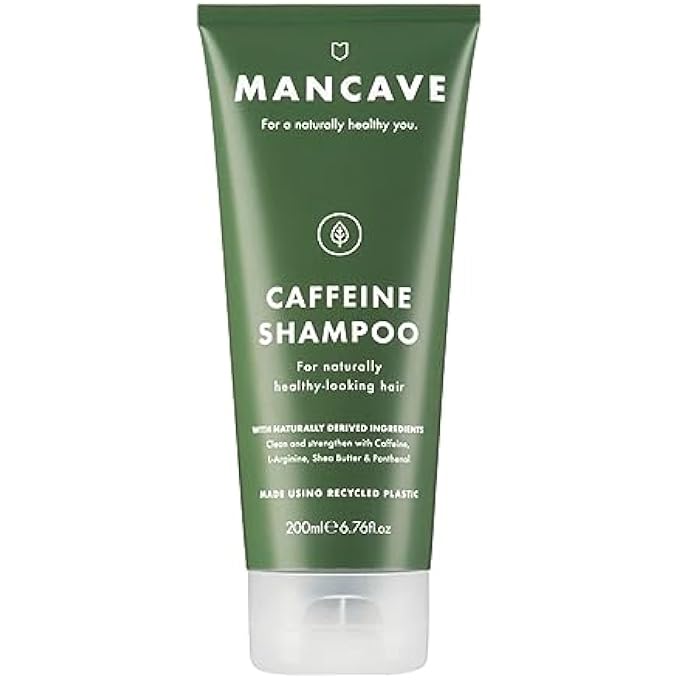 ManCave CAFFEINE SHAMPOO FOR MEN, SUPPORT AND ENCOURAGE HEALTHY HAIR GROWTH WITH CAFFEINE, PANTHENOL AND VITAMIN E, SULPHATE FREE, NATURAL, VEGAN, CRUELTY FREE, 200 ML - Image 2