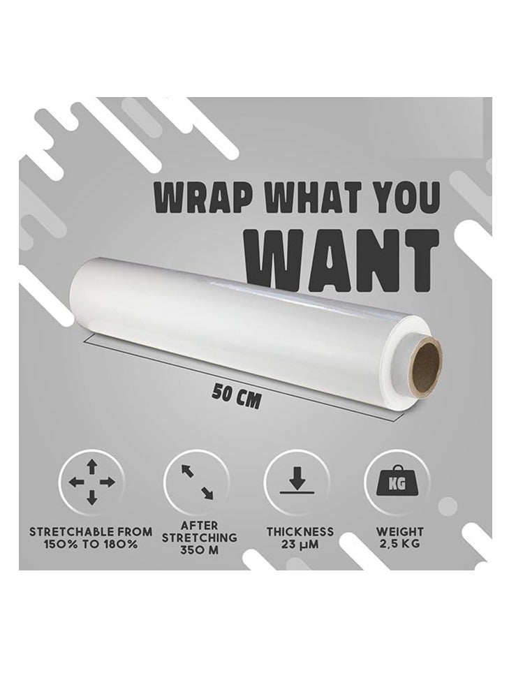 Clear Stretch Wrap Durable Self Adhesive Strong Cling Film Heavy Duty Waterproof Tear Resistant Plastic Wrapping Roll 2200g for Packaging Shifting Home Office Warehouse Store Use - Image 2