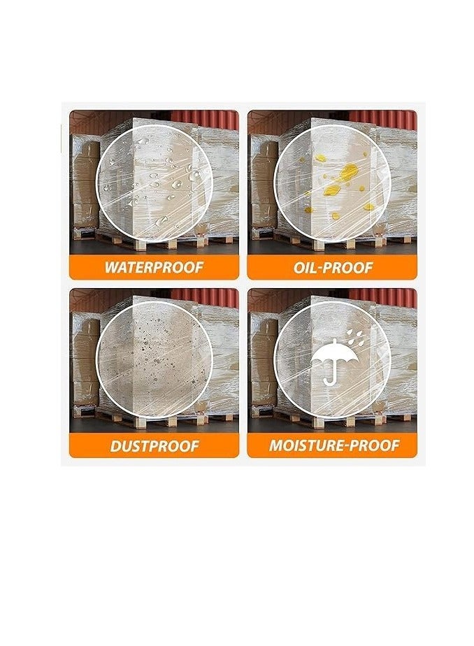 Clear Stretch Wrap Durable Self Adhesive Strong Cling Film Heavy Duty Waterproof Tear Resistant Plastic Wrapping Roll 2200g for Packaging Shifting Home Office Warehouse Store Use - Image 3