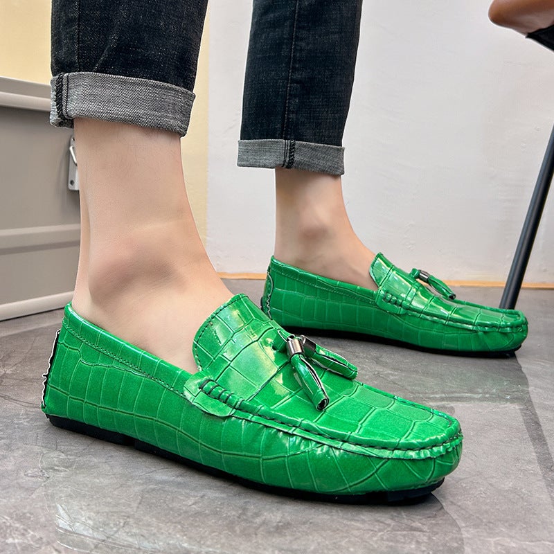 Large Size Tassel Beanie Men'S Loafers 2024 Spring & Fall New Men'S Beanie British Style Slip-On Leather Shoes - Image 2