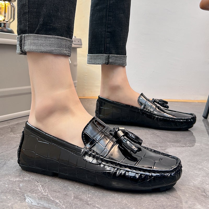 Large Size Tassel Beanie Men'S Loafers 2024 Spring & Fall New Men'S Beanie British Style Slip-On Leather Shoes - Image 4