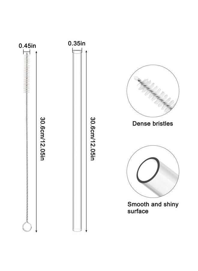 CKANDAY Replacement Straw Compatible with Stanley 40 oz 30 oz Cup Tumbler, 10 Pcs Reusable Straw with Cleaning Brush, Plastic, Clear Straws with 2 Straw Cleaner Brush (12.2 Inch for Stanley 40oz)  - Image 3