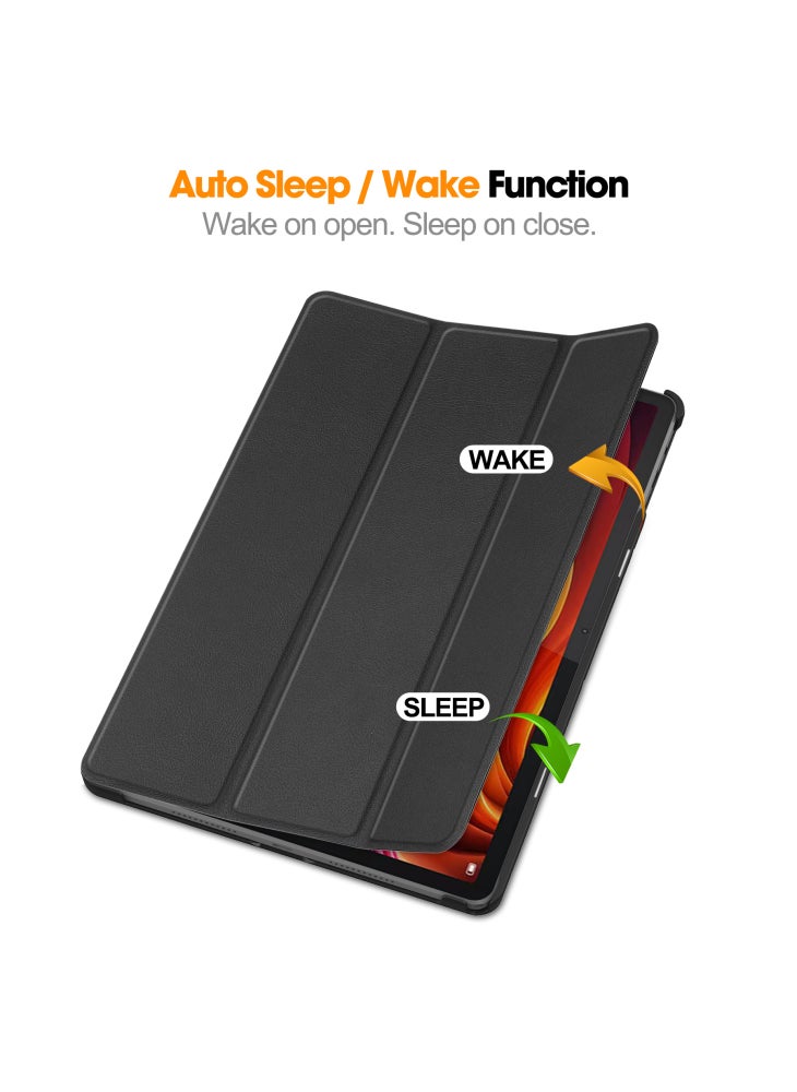 For Lenovo Tab K11 Plus Shockproof Case Leather Stand Tablet Cover - Black - Image 3