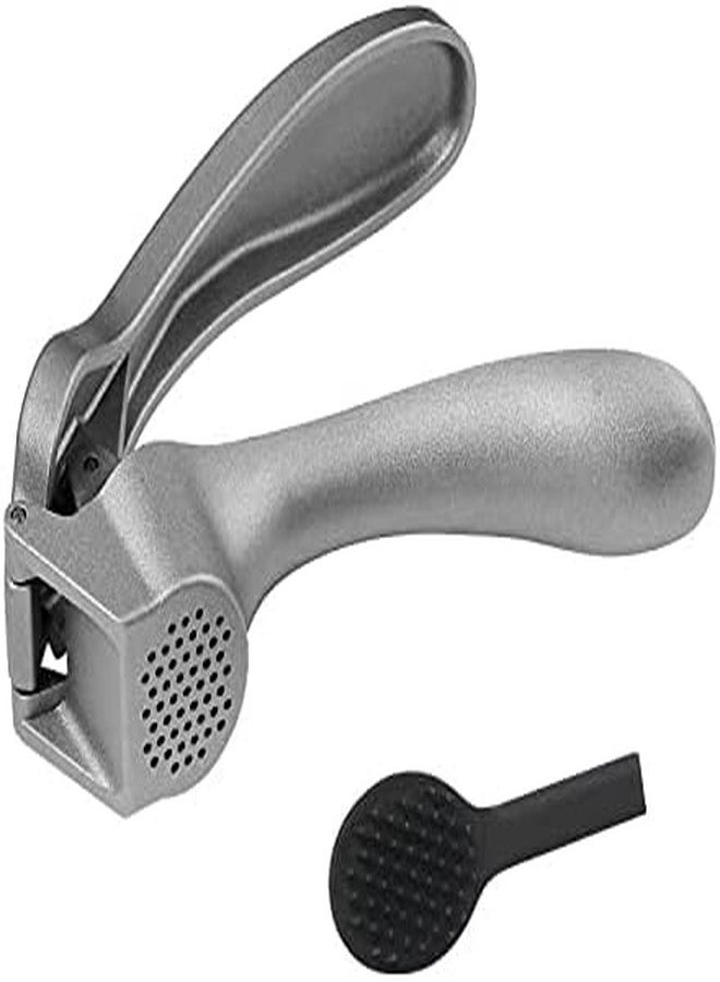 Longmann Garlic Press, Garlic Mincer Easy-squeeze Ergonomic Handle, No Need To Peel, Rust Proof, Professional Ginger Press & Garlic Crusher with Handy Cleaning Brush- Dishwasher Safe (Aluminum) - Image 1