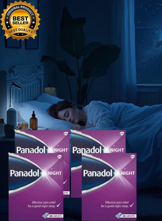 Panadol 4 Pieces Night 20 Tablets Effective Pain Relief - Image 1