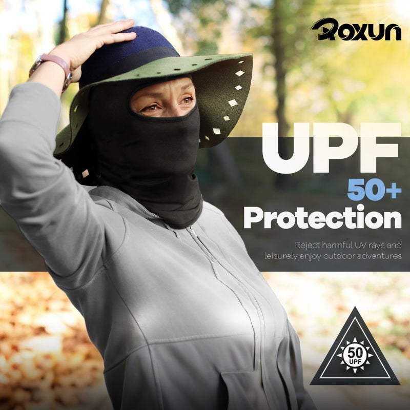 ROXUN Balaclava Ski Mask, 5 Pack Neck Gaiter Motorcycle Scarf Cold Winter Warm Windproof for Men/Women Black - Image 4