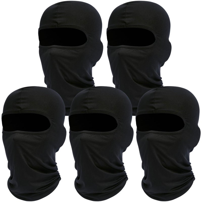ROXUN Balaclava Ski Mask, 5 Pack Neck Gaiter Motorcycle Scarf Cold Winter Warm Windproof for Men/Women Black - Image 1