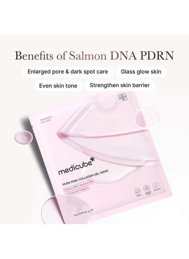 Medicube - Salmon Dna Pdrn Pink Collagen Jelly Gel Mask | Overnight Face Mask For Glass Glow Skin- Elasticity, Hydrating, Firming And Moisturizing | Korean Skincare, 28G, 4Ea - Image 1