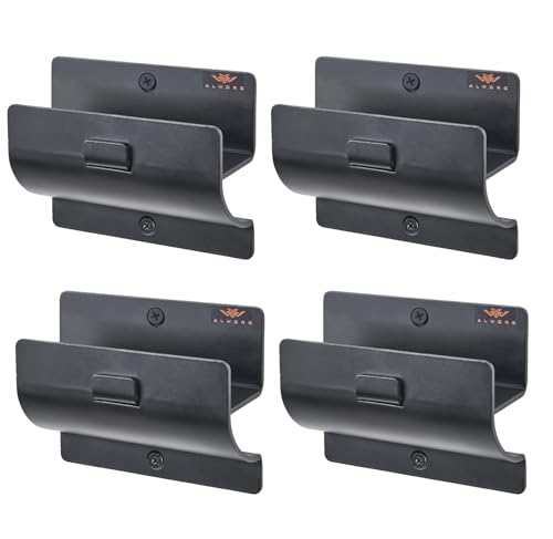 ALWORG Ladder Hanger set of 4 For Garage Wall - Black Heavy Duty Utility Hook For Wall Mount Ladder Storage. Versatile Tool Holder To Maximize Space In Garden, Shed, Workshop, Hang Wheelbarrow, Folding Chair - Image 1