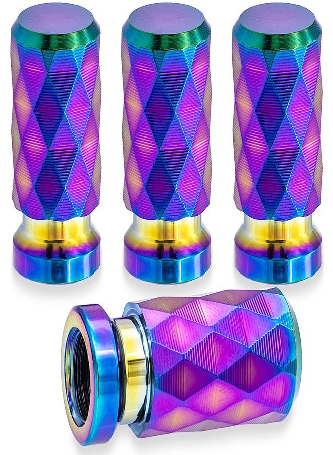 MEAJOO 4PCS Colorful Car Tire Valve Stem Cap, Leak-Proof Tyre Air Valve Caps, Aluminum Alloy Air Leakproof Valve Caps Cover fits Cars, Trucks, Bikes, Motorcycles, Bicycles Tire Caps - Image 1