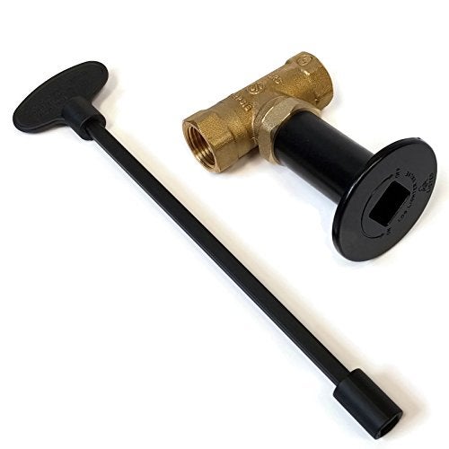 Midwest Hearth Gas Fire Pit Key Valve Kit 12 NPT Flat Black