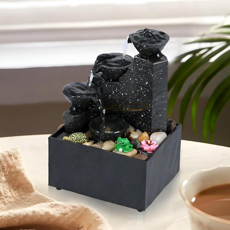 Waterfall - Tranquil Indoor Fountain for Stress Relief and Meditation, Features Mini Pool Design with Natural River Rocks for a Serene Atmosphere (model 6) - Image 5