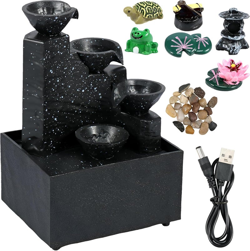 Waterfall - Tranquil Indoor Fountain for Stress Relief and Meditation, Features Mini Pool Design with Natural River Rocks for a Serene Atmosphere (model 6) - Image 3