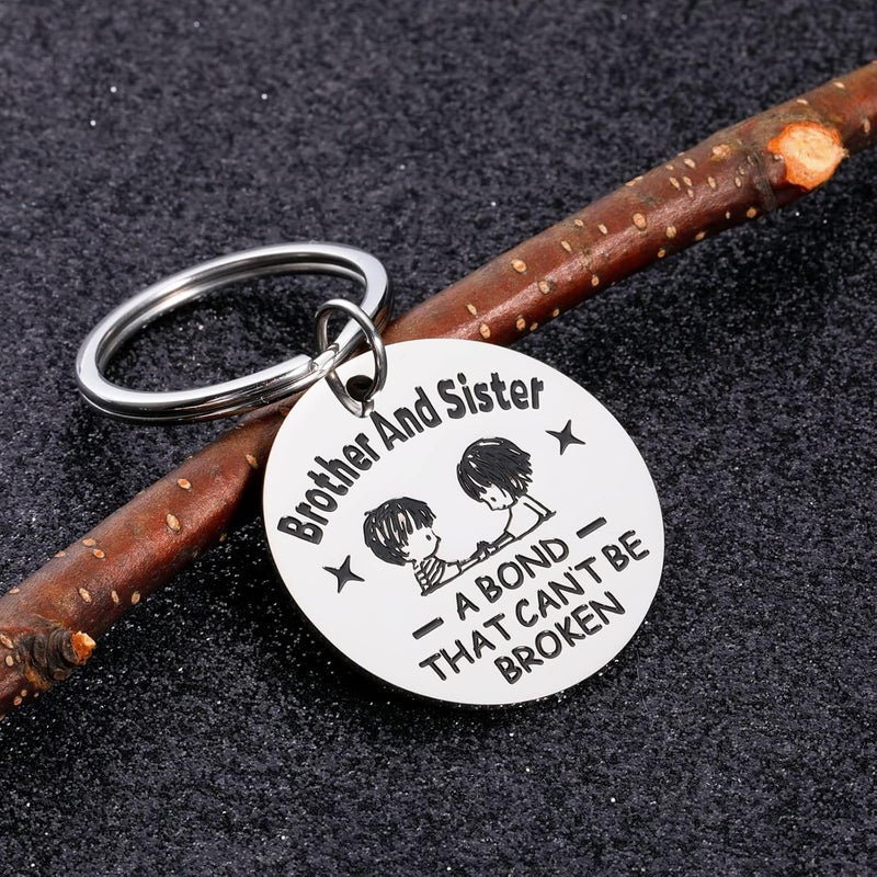 Aizza Beata Funny Brother Sister Gift Birthday Christmas Keychain for Sister from Brother Graduation Gift for Big Little Brother from Little Big Sister Brother in Law Gift Stocking Stuffer - Image 2