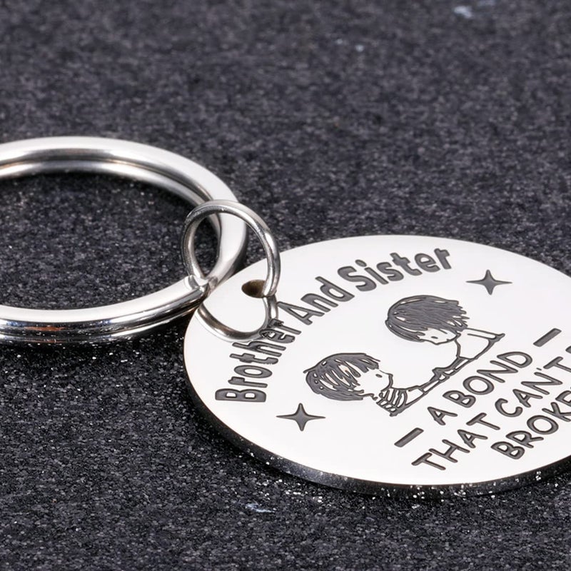 Aizza Beata Funny Brother Sister Gift Birthday Christmas Keychain for Sister from Brother Graduation Gift for Big Little Brother from Little Big Sister Brother in Law Gift Stocking Stuffer - Image 4