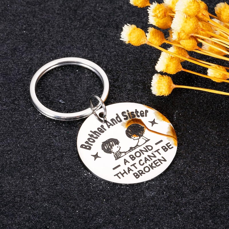 Aizza Beata Funny Brother Sister Gift Birthday Christmas Keychain for Sister from Brother Graduation Gift for Big Little Brother from Little Big Sister Brother in Law Gift Stocking Stuffer - Image 3