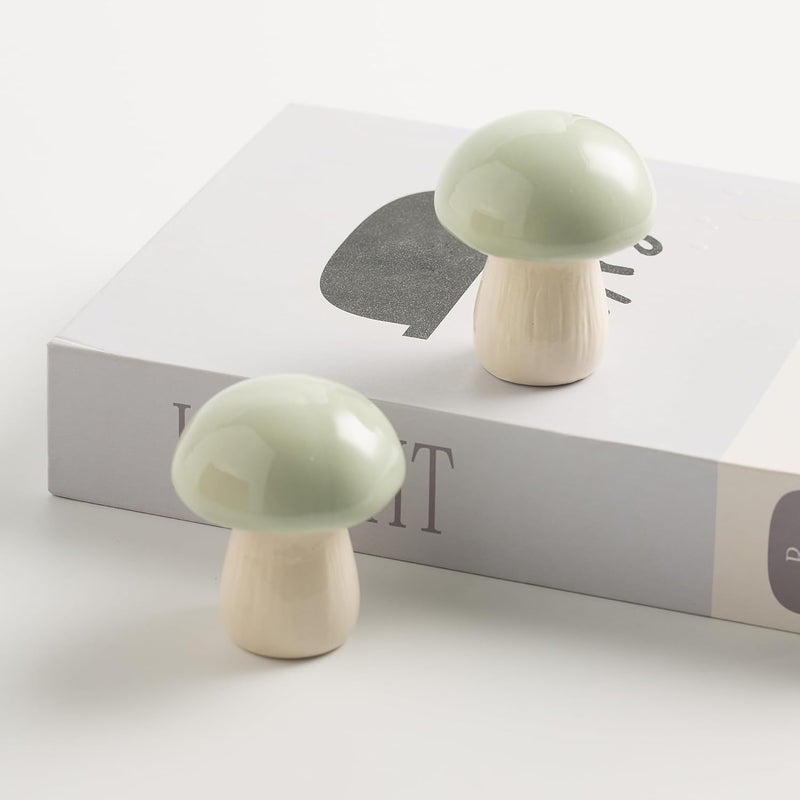 BEUNAIZER Ceramic Toilet Bolt Covers Decorative, Toilet Screw Cover Caps, Toilet Caps for Bottom of Toilet, Cute Mushroom Toilet Bolt Caps, Set of 2 Toilet Bowl Bolt Covers Floor, Bathroom Decor (Green) - Image 5