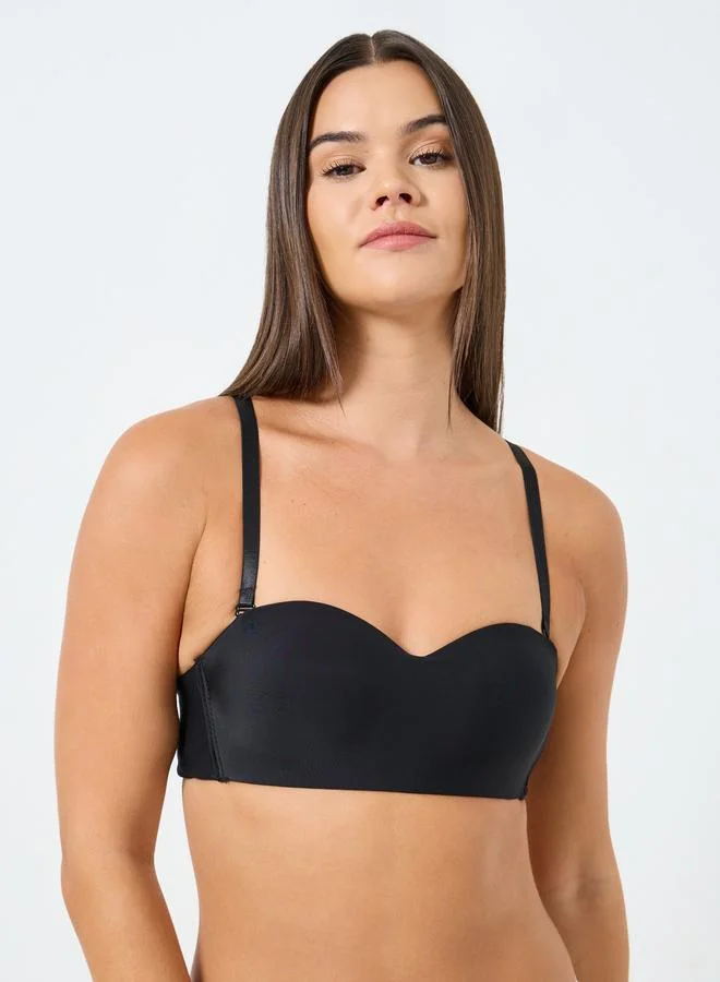 Styli  Pack of 3 - Padded Non Wired Balconette Bra with Detachable Strap for Women | Best Price UAE