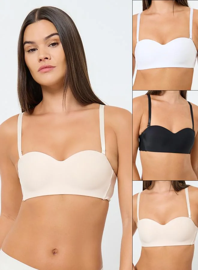 ستايلي مجموعة من 3 صدريات بالكونيت غير مبطنة وبلا اسلاك