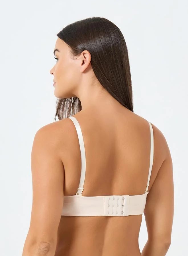 Styli  Pack of 3 - Padded Non Wired Balconette Bra with Detachable Strap for Women | Best Price UAE