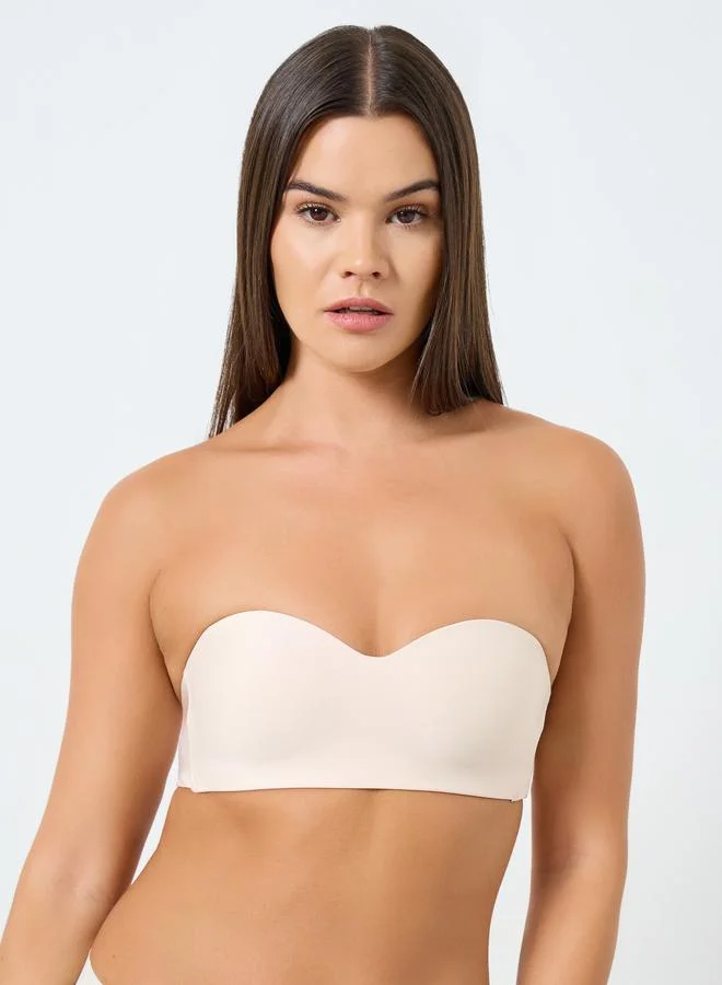 Styli  Pack of 3 - Padded Non Wired Balconette Bra with Detachable Strap for Women | Best Price UAE