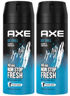 Axe Pack Of 2 Axe Deodorant Body Spray 150ml Ice Chill  - Image 1
