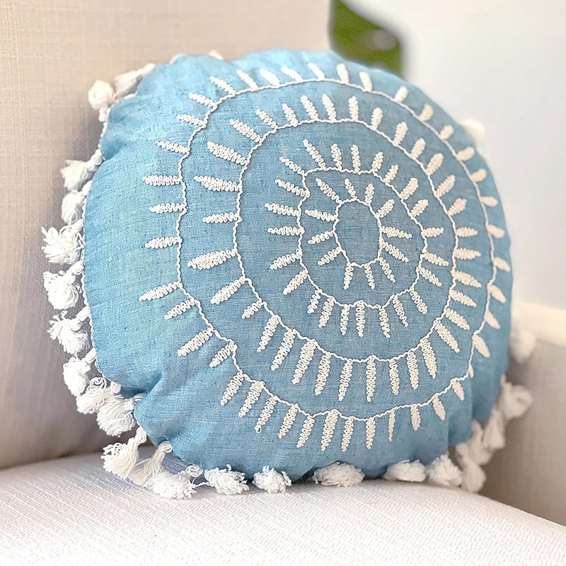 Crane Baby Caspian Round Pillow - Decorative Nursery Pillow - Image 5