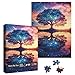 Larkipuzz Colorful Starry Night Tree Jigsaw Puzzle 1000 Piece for Adult Beautiful Galaxy Nature Landscape Jigsaw Puzzles Aesthetic Plant Pretty Scenery Puzzle - Image 4