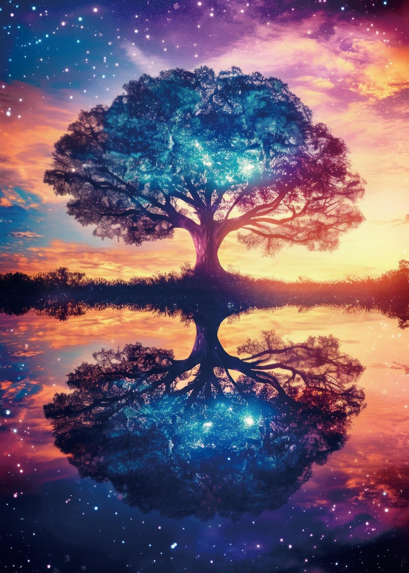 Larkipuzz Colorful Starry Night Tree Jigsaw Puzzle 1000 Piece for Adult Beautiful Galaxy Nature Landscape Jigsaw Puzzles Aesthetic Plant Pretty Scenery Puzzle - Image 3