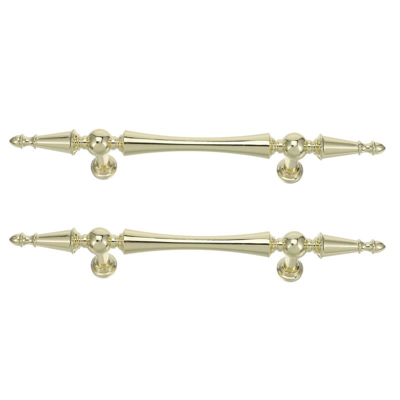 Gold Brushed Zinc Alloy Cabinet Handles 2pcs 96mm Hole Center Drawer Pulls - Image 2