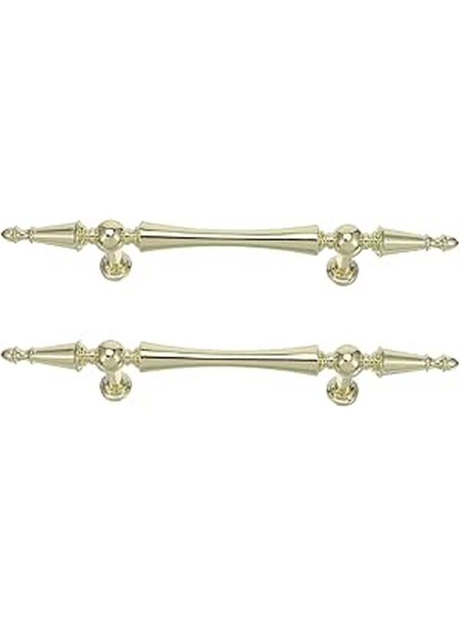 Gold Brushed Zinc Alloy Cabinet Handles 2pcs 96mm Hole Center Drawer Pulls - Image 1