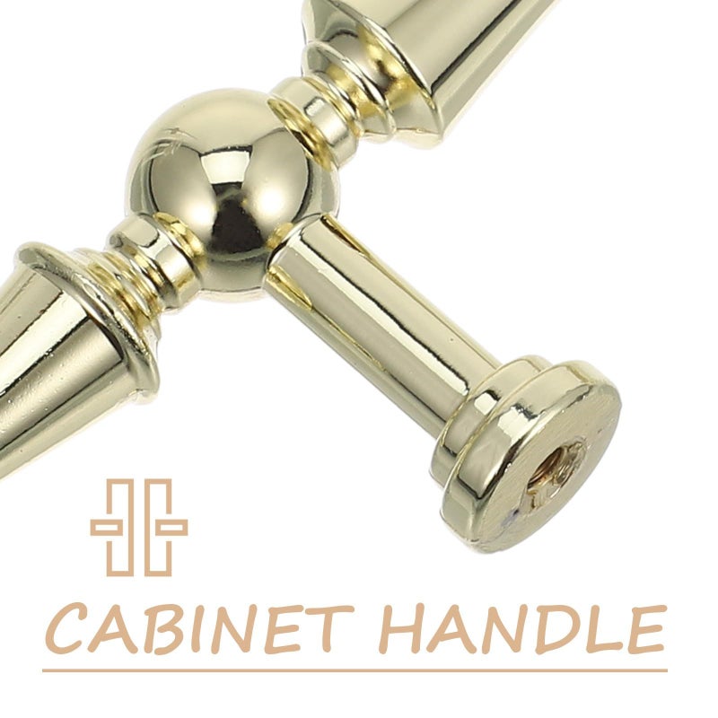 Gold Brushed Zinc Alloy Cabinet Handles 2pcs 96mm Hole Center Drawer Pulls - Image 4