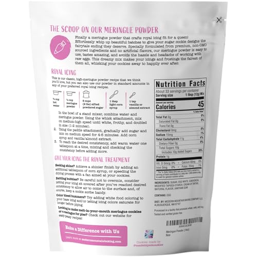 MODERN MOUNTAIN Meringue Powder (14oz) For Royal Icing, Premium Quality, High Egg White Formula, Create Incredible Royal Icing or Frosting for Sugar Cookies, Naturally Flavored, Verified Gluten Free, Non-GMO Sourced - Image 2