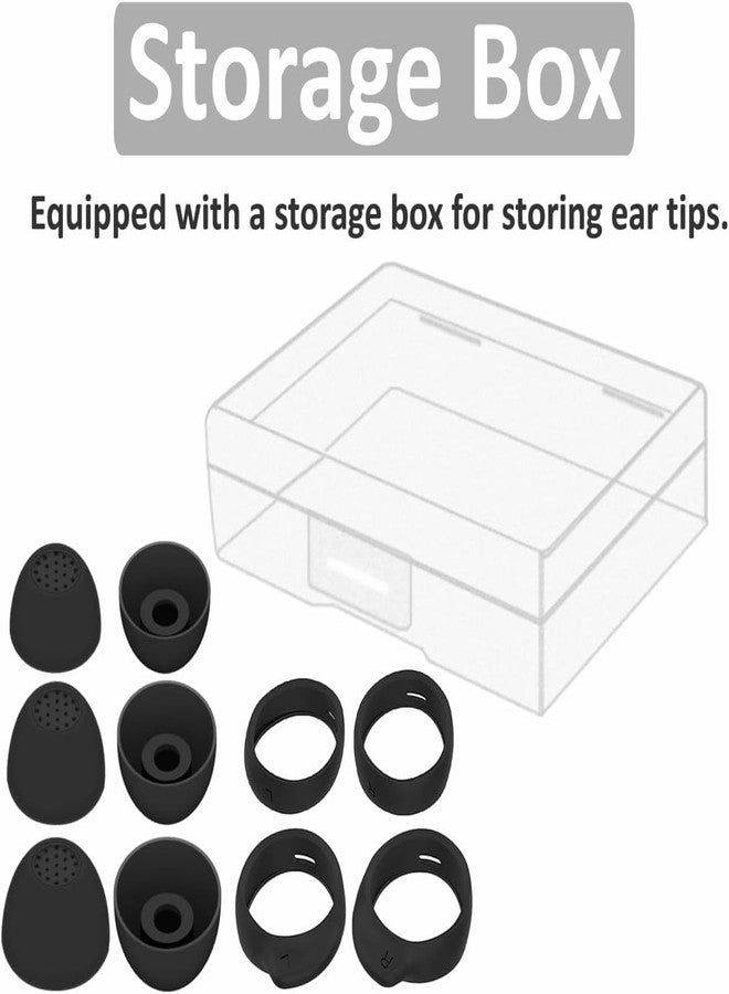 BLLQ Replacement for Samsung Galaxy Buds FE Wing Tip Ear Tip 10 PCS Accessories, Silicone Earbuds Wingtips 2 Pairs and Eartips 3 Pairs for Galaxy Buds FE, Black - Image 4