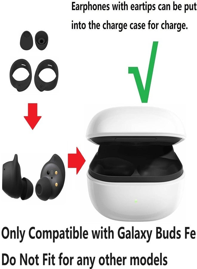 BLLQ Replacement for Samsung Galaxy Buds FE Wing Tip Ear Tip 10 PCS Accessories, Silicone Earbuds Wingtips 2 Pairs and Eartips 3 Pairs for Galaxy Buds FE, Black - Image 2