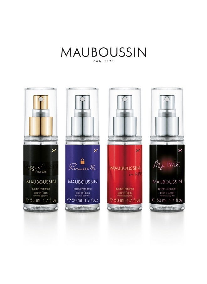 MAUBOUSSIN - - Body Mist Set Premium : Elixir Pour Elle Mist 50Ml (1.7 Fl Oz), Promise Me Mist 50Ml (1.7 Fl Oz), In Red 50Ml (1.7 Fl Oz) & My Twist Mist 50Ml (1.7 Fl Oz) - Image 1