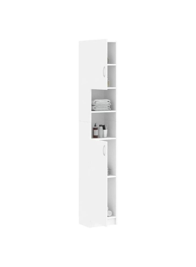 vidaxl Bathroom Cabinet White 32x25.5x190 cm Engineered Wood - Image 2