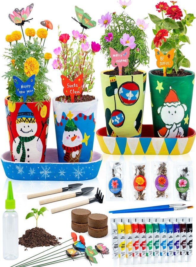 RGBDOT Kids Gardening Kit with Paintable Ceramic Flower Pots - DIY Arts and Crafts Gifts for Girls Ages 6-10 - Fun Indoor Activity Toys & Christmas Birthday Gift for Kids Home Decor - Image 1