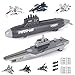 Crelloci Aircraft Carrier Military Naval Ship Toy Play Set with Small Scale Model Planes Fighter Jets Battleship and Supply Ship for Kids Boy Girl Age 5 Party Favors Gifts - Image 4