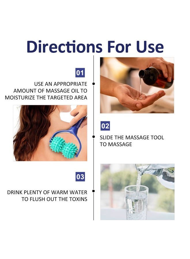 APLZGMG Handheld Spiky Massage Balls Rollers, 2 Wheel Spiky Massage Ball Rollers Silicone Manual Massage Roller with Handle Pressure Point Muscle Massage Tool for Foot Arm Body Neck Leg Pain Pressure Relief - Image 5