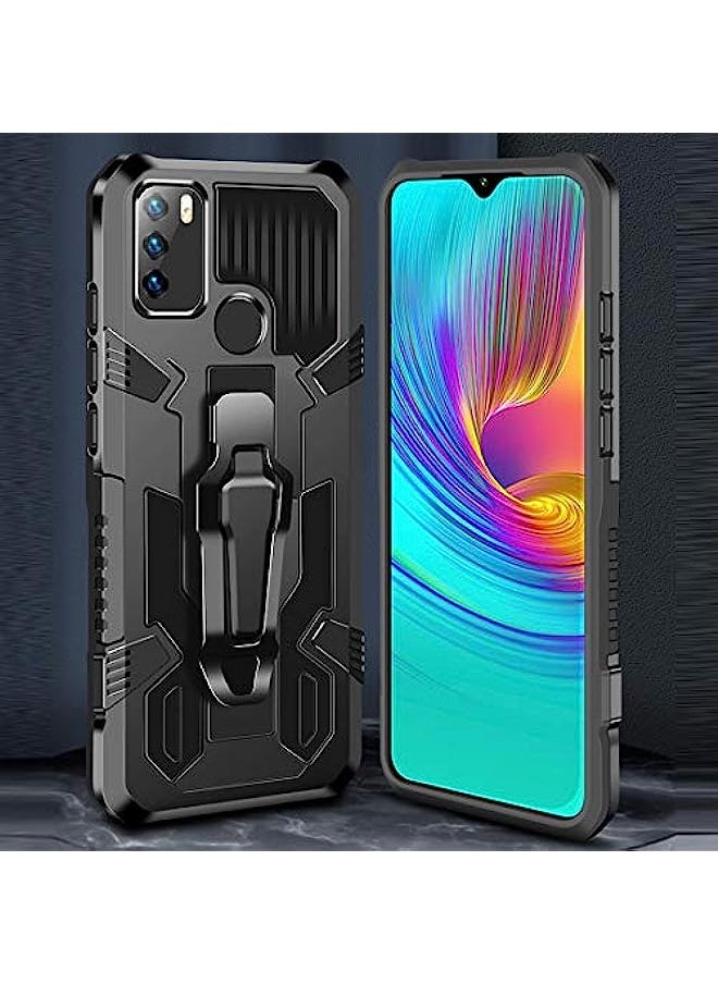 HuHa Case Cover Compatible For Infinix Note7 Lite/Hot 9 Machine Armor Warrior Shockproof PC + TPU Protective Case Army Green