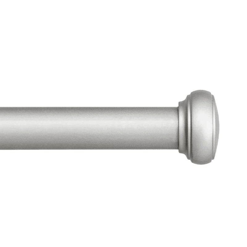 Kenney Weaver Cap End IndoorOutdoor Brushed Nickel Silver Curtain Rod Adjustable 37 to 72 Inch Rod for Windows and Patio - Image 1