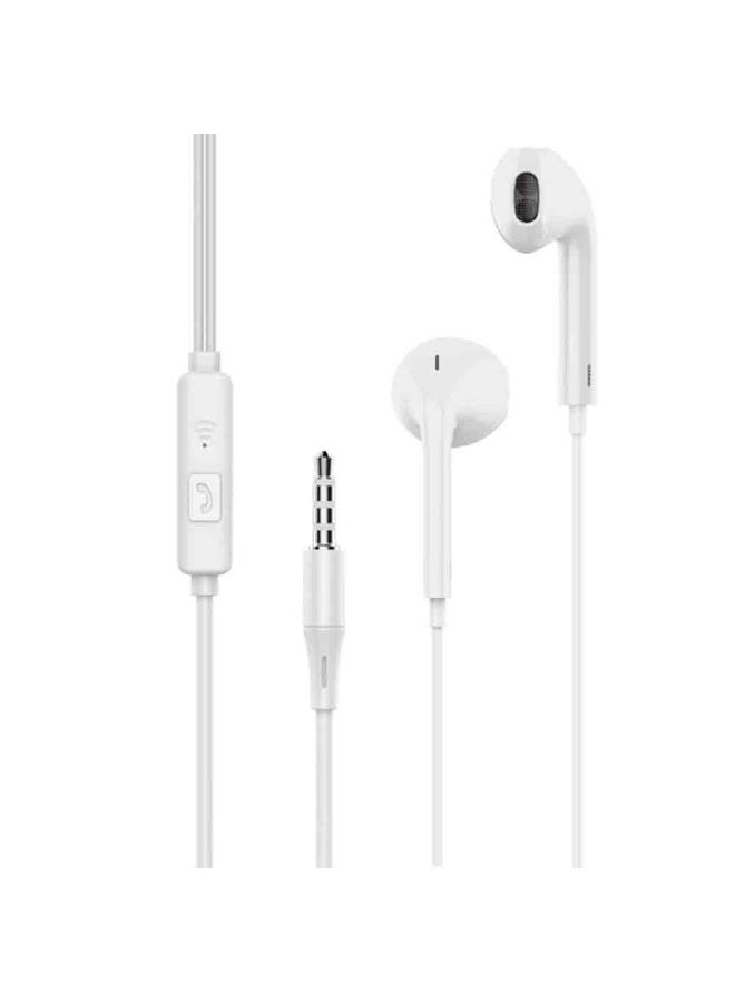 Earldom ET-E43 Wired Stereo Earphones with Mic 3.5mm Jack In-Ear Headphones with HD Sound, Deep Bass & Inline Control Universal Compatibility for Mobile, Tablet & Laptop White - Image 1